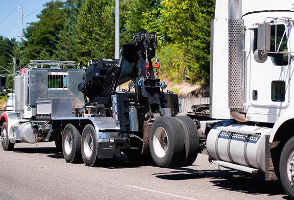 Semi being towed